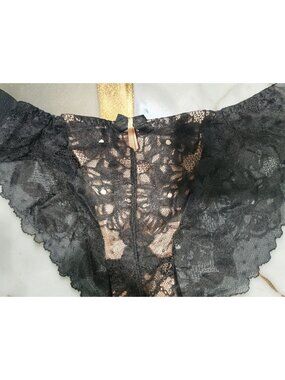 Bradelis New York Lace  Floral Lace Black Beige  Size M NEW WITHOUT TAGS